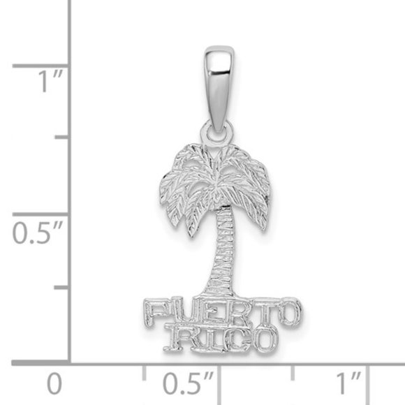 Million Charms 925 Sterling Silver Travel Charm, Puerto Rico under Palm Tree - Picture 2 of 6